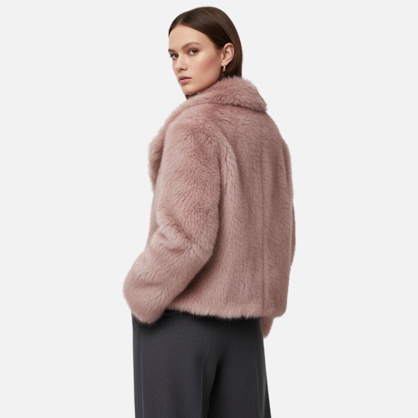 Olivebury | Women’s Faux Fur Jacket – Elegant Fluffy Coat