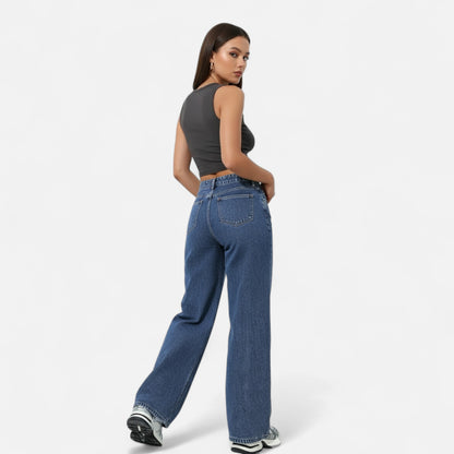 Olivebury | Women’s Loose-Fit Wide-Leg Denim Jeans