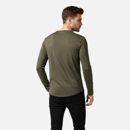 Olivebury | Men’s Long Sleeve Henley Shirt