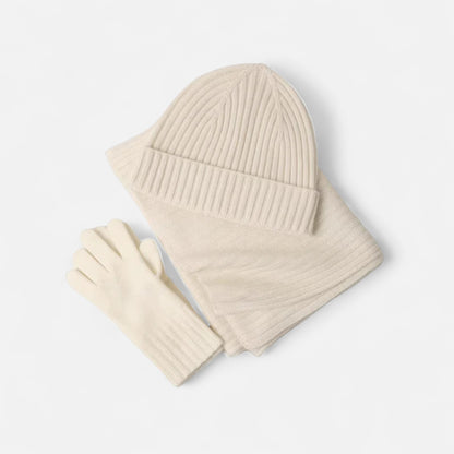 Olivebury | Women’s Knitted Winter Scarf, Hat & Gloves Set