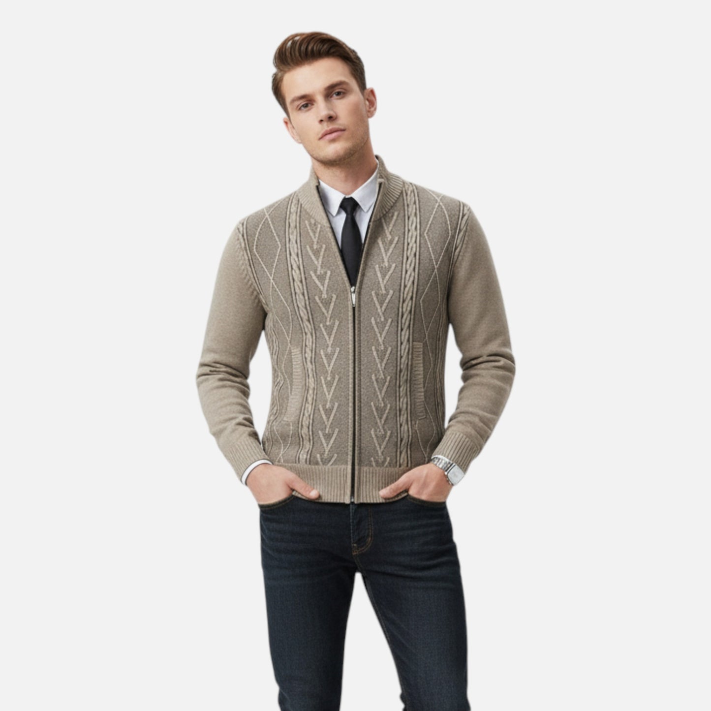 Olivebury | Men’s Heritage Quilted Sweater Jacket