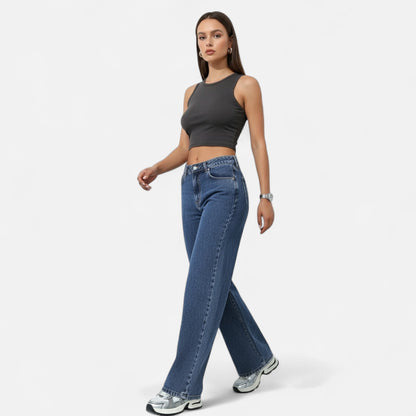 Olivebury | Women’s Loose-Fit Wide-Leg Denim Jeans