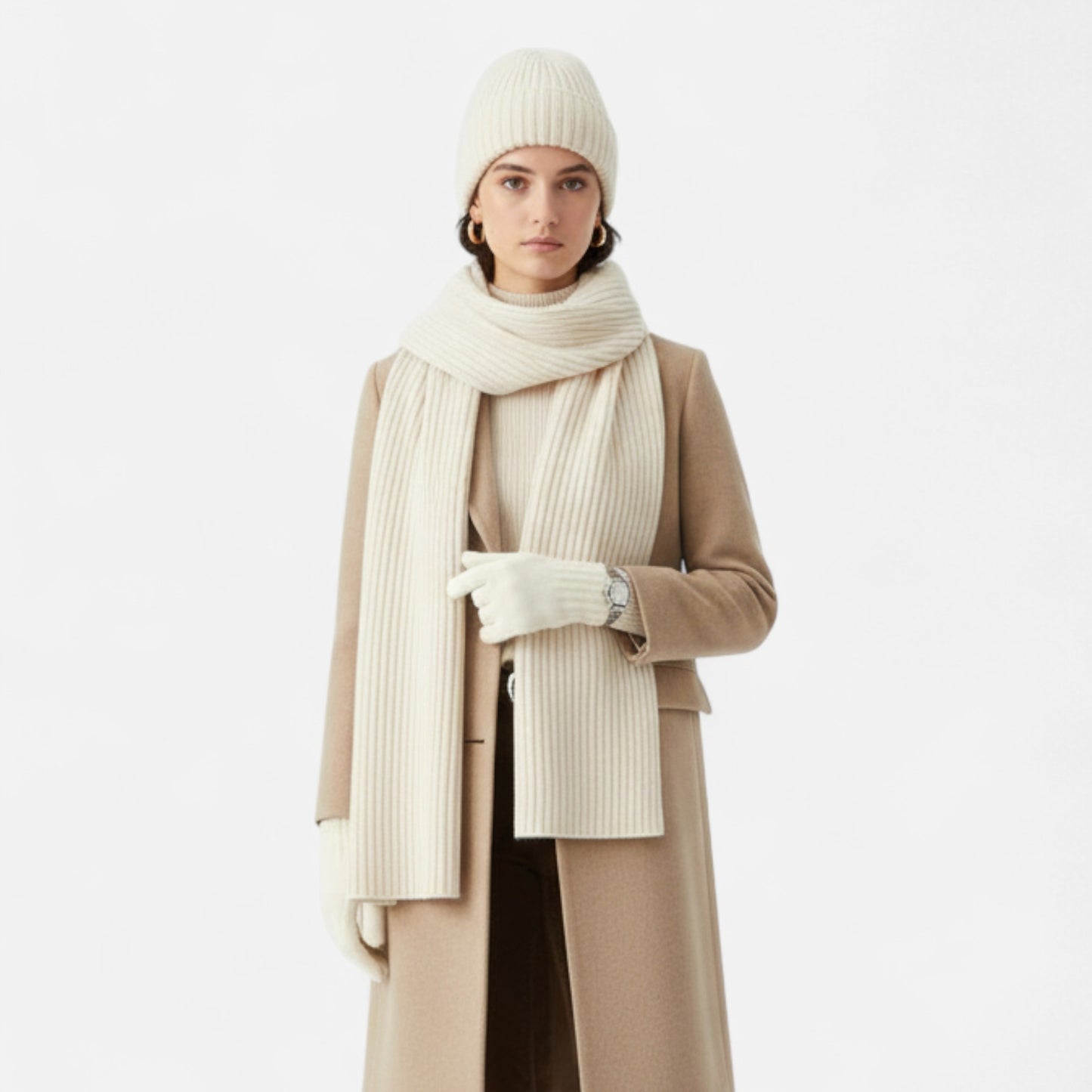 Olivebury | Women’s Knitted Winter Scarf, Hat & Gloves Set