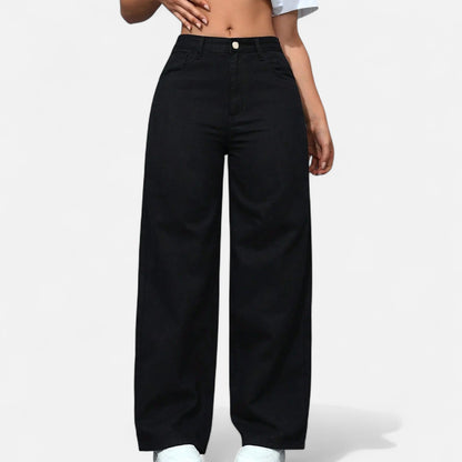 Olivebury | Women’s Loose-Fit Wide-Leg Denim Jeans