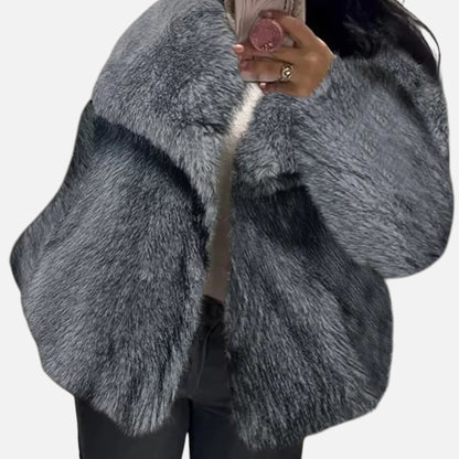 Olivebury | Women’s Faux Fur Jacket – Elegant Fluffy Coat