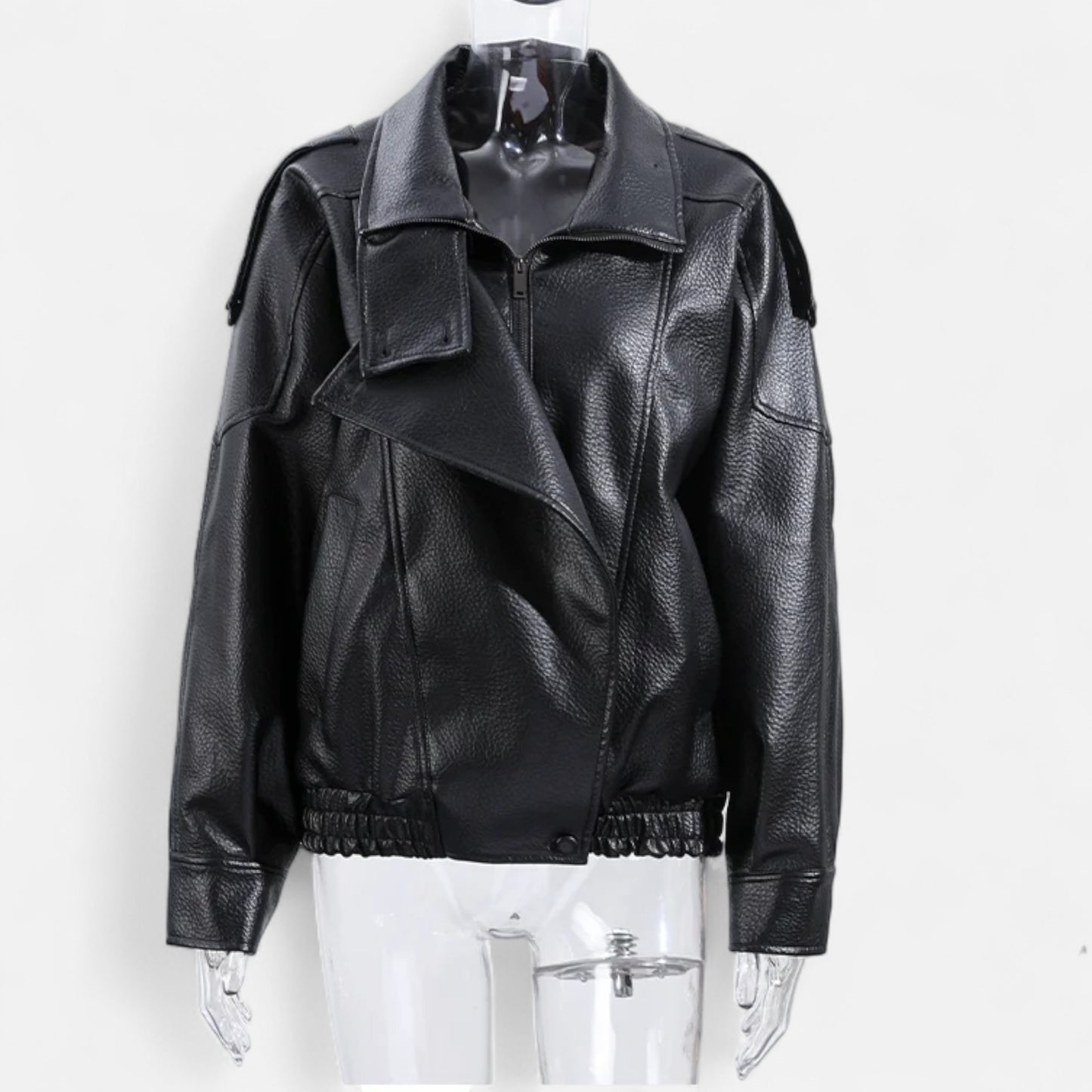 Olivebury | Women’s Leather Belted Bomber Jacket