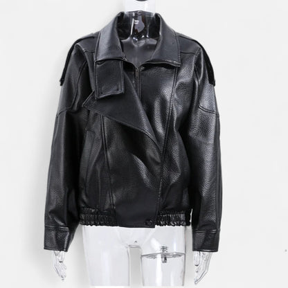 Olivebury | Women’s Leather Belted Bomber Jacket