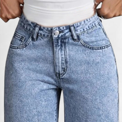 Olivebury | Women’s High-Waist Wide-Leg Denim Trousers