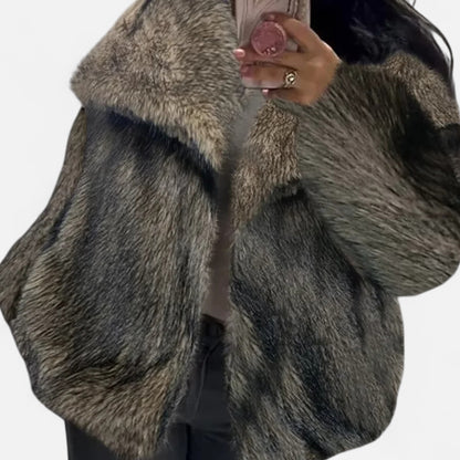 Olivebury | Women’s Faux Fur Jacket – Elegant Fluffy Coat