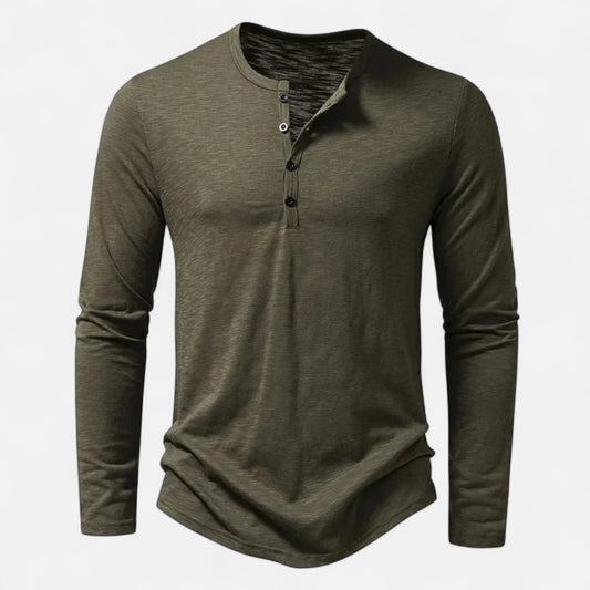 Olivebury | Men’s Long Sleeve Henley Shirt