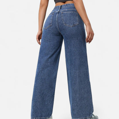 Olivebury | Women’s Loose-Fit Wide-Leg Denim Jeans