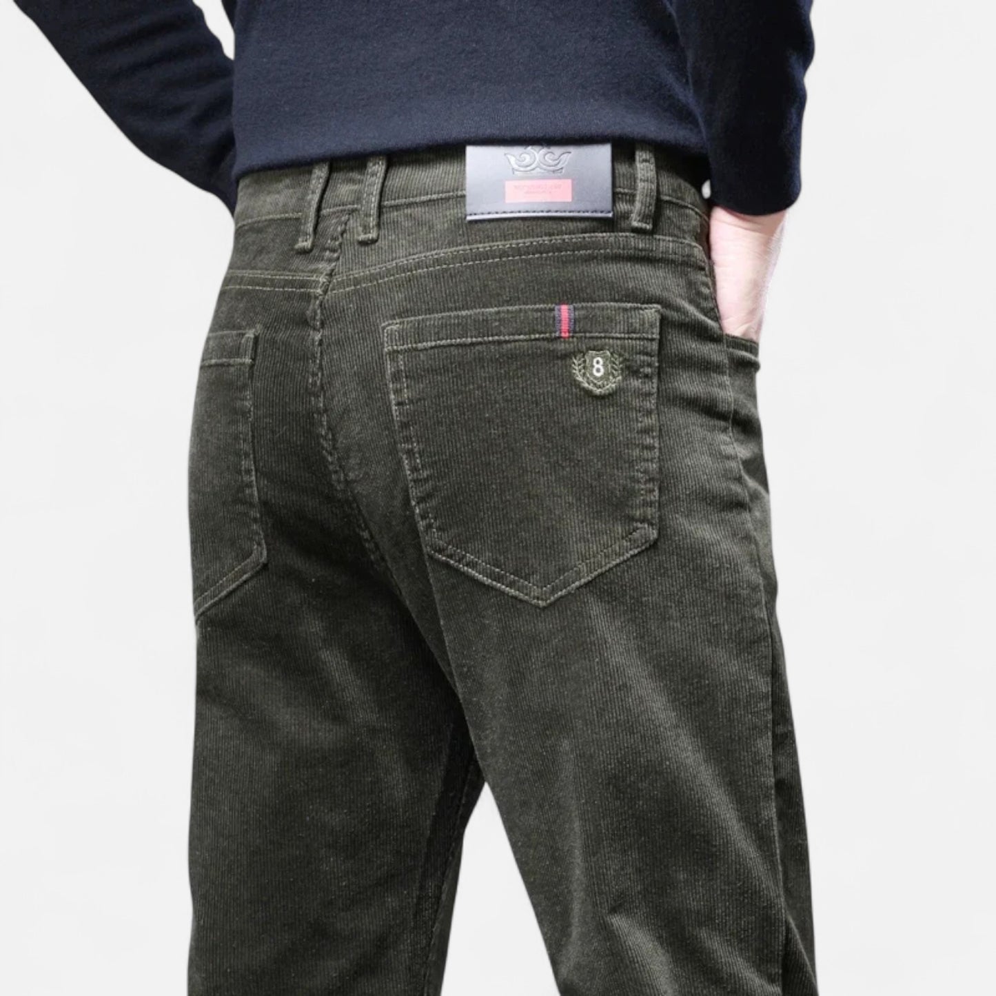 Olivebury | Men’s Slim-Fit Corduroy Trousers