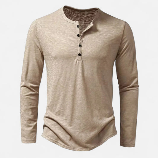 Olivebury | Men’s Long Sleeve Henley Shirt