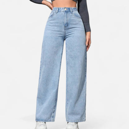 Olivebury | Women’s Loose-Fit Wide-Leg Denim Jeans