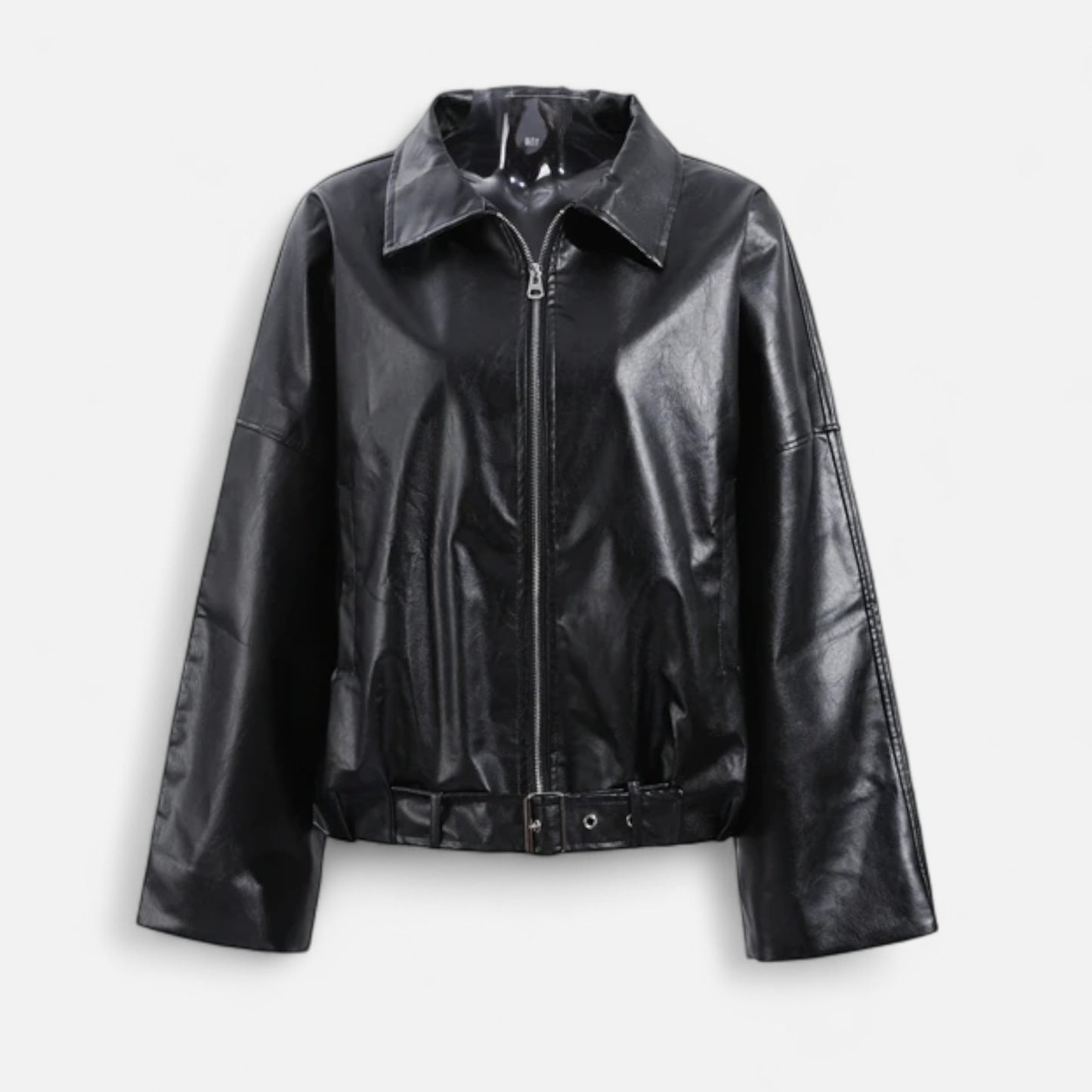Olivebury | Women’s Leather Belted Bomber Jacket