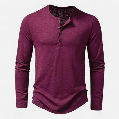 Olivebury | Men’s Long Sleeve Henley Shirt