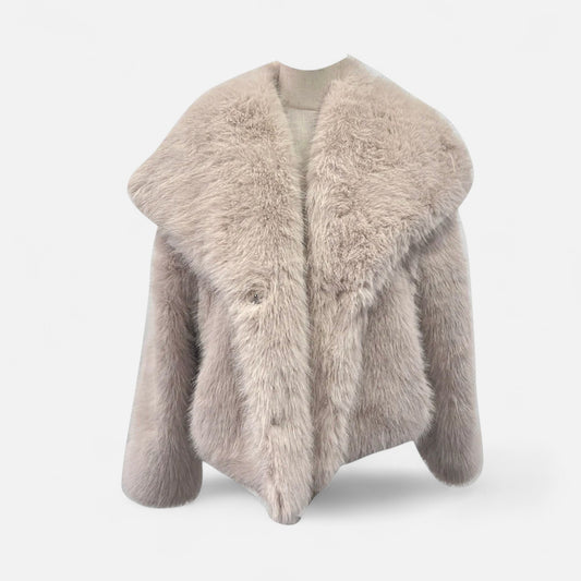 Olivebury | Women’s Faux Fur Jacket – Elegant Fluffy Coat