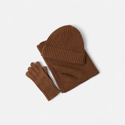 Olivebury | Women’s Knitted Winter Scarf, Hat & Gloves Set